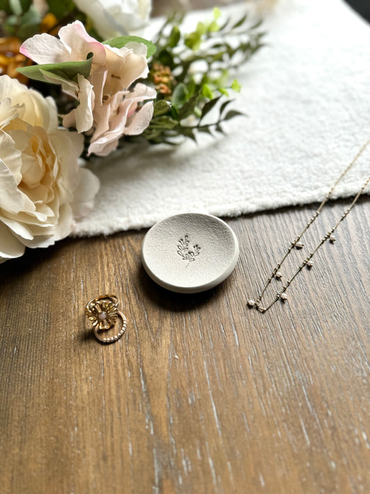 Mini Taupe Leaf Ring Dish