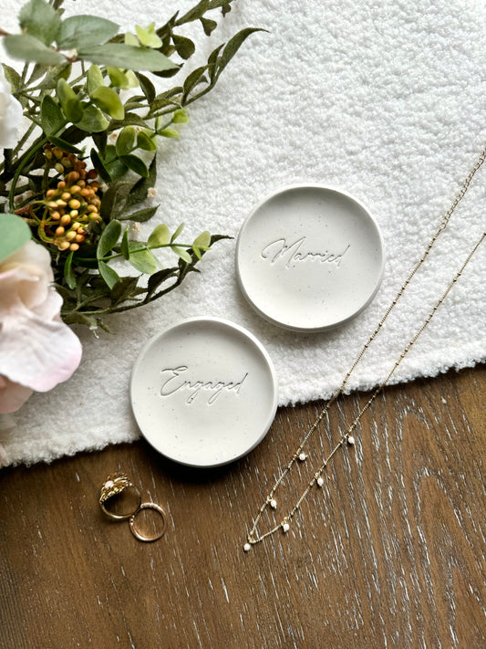 Engaged/Married Ring Dish