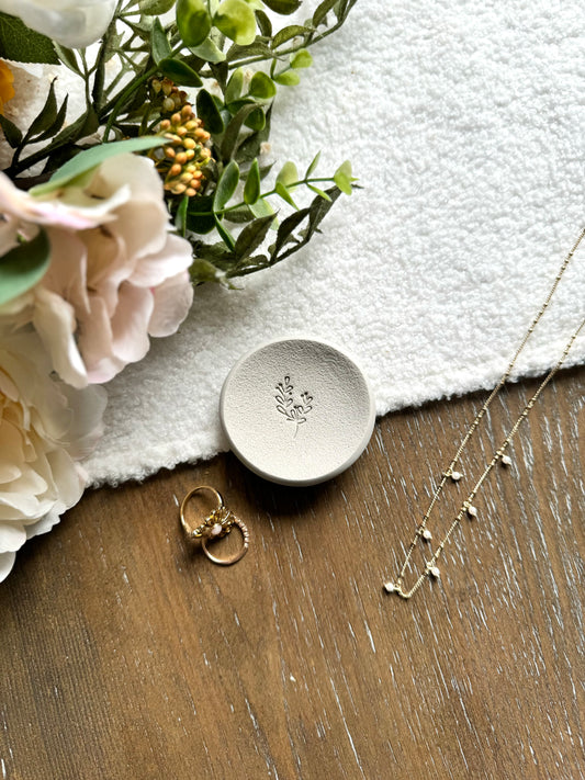 Mini Taupe Leaf Ring Dish