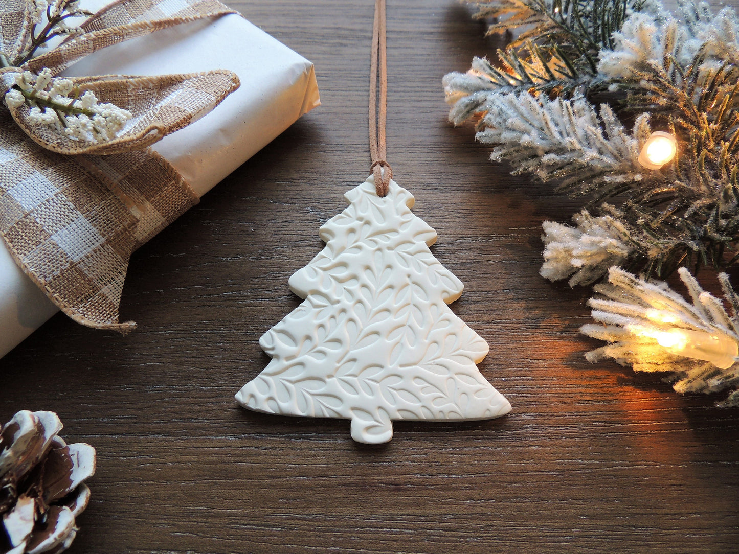 white christmas tree ornament