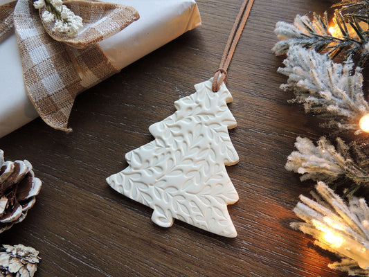 white Christmas tree ornament